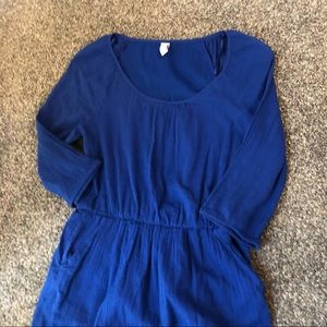 Blue long sleeves dress - xs - old navy - pockets!